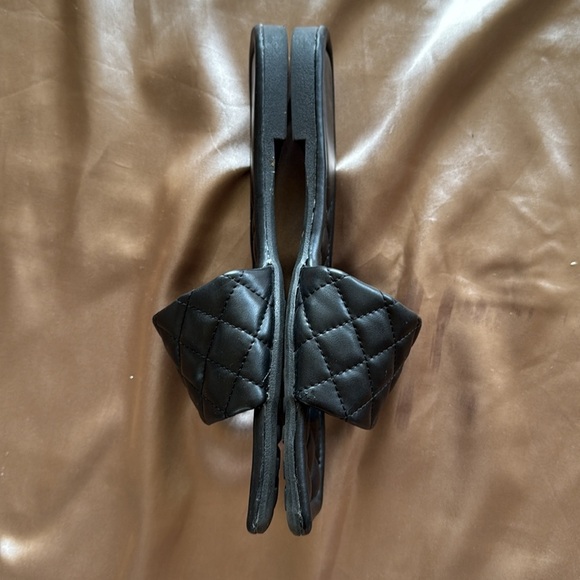 Pazzle Boho Quilted Black Slide Sandals Sz 9 Coquette Girly - Picture 7 of 9